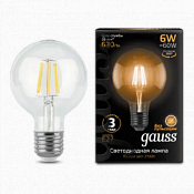 105802106 Лампа Gauss LED Filament G95 E27 6W 2700K