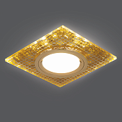Светильник Gauss Backlight BL077 Квадрат. Золото/Кристалл/Золото, Gu5.3, LED 2700K