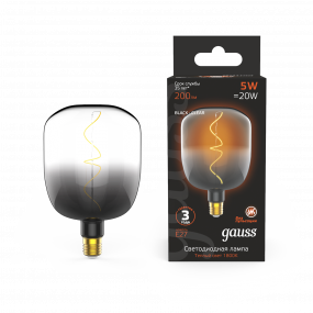 Лампа Gauss Filament V140 5W 200lm 1800К Е27 black-clear flexible LED 1/6