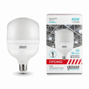 60424 Лампа Gauss Elementary T120 40W 3150lm 4000K E40 Promo LED 1/8