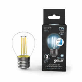 105802207-S Лампа Gauss LED Filament Globe E27 7W 4100K step dimmable