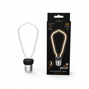 Лампа Gauss Filament Artline ST64 4W 330lm 2700К Е27 milky LED 1/10/100