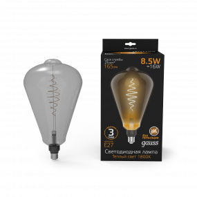 Лампа Gauss Filament ST164 8.5W 165lm 1800К Е27 gray flexible LED 1/6