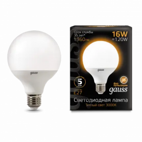 105102116 Лампа Gauss LED G95 E27 16W 3000K