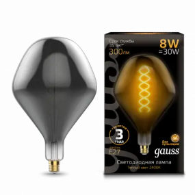 163802008 Лампа Gauss Led Vintage Filament Flexible SD160 8W E27 160*270mm Gray 2400K