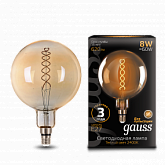 Лампа Gauss Filament G200 8W 620lm 2400К Е27 golden flexible LED 1/6