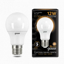 102502112 Лампа Gauss LED A60 globe 12W E27 3000K