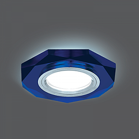 Светильник Gauss Backlight BL055 Восемь гран. Синий/Хром, Gu5.3, LED 4100K 1/40