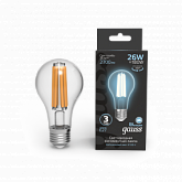 Лампа Gauss Filament А70 26W 2700lm 4100К Е27 LED 1/10/40