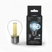 105802207-S Лампа Gauss LED Filament Globe E27 7W 4100K step dimmable