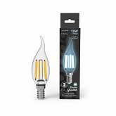 Лампа Gauss Filament Свеча на ветру 13W 1150lm 4100К Е14 LED 1/10/50