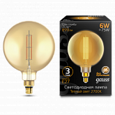 Лампа Gauss Filament G200 6W 890lm 2700К Е27 golden straight LED 1/6