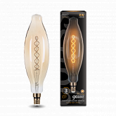 Лампа Gauss Filament BT120 8W 620lm 2400К Е27 golden flexible LED 1/10