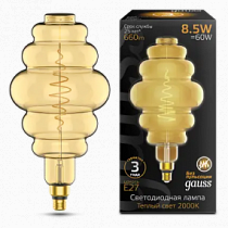 161802105 Лампа Gauss Filament Honeycomb 8.5W 660lm 2000К Е27 golden LED 1/2