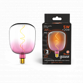 Лампа Gauss Filament V140 5W 200lm 1800К Е27 pink-clear flexible LED 1/6