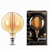 Лампа Gauss Filament G200 8W 780lm 2400К Е27 golden LED 1/6