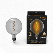 154802005 Лампа Gauss Filament G200 4.5W 100lm 1800К Е27 gray flexible LED 1/6