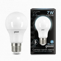 102502207 Лампа Gauss LED A60 E27 7W 4100K