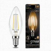 103801105 Лампа Gauss LED Filament Candle E14 5W 2700К