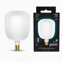 1015802209 Лампа Gauss Filament V140 9W 890lm 4100К Е27 milky LED 1/6
