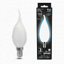 Лампа Gauss Filament Свеча на ветру 9W 610lm 4100К Е14 milky LED 1/10/50