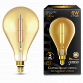 Лампа Gauss Filament PS160 6W 890lm 2700К Е27 golden straight LED 1/6