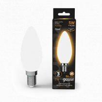 Лампа Gauss Filament Свеча 5W 420lm 2700К Е14 milky LED 1/10/50