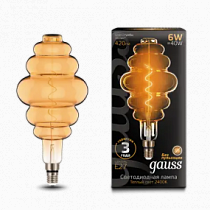 158802006 Лампа Gauss Led Vintage Filament Flexible BD200 6W E27 200*410mm Golden 2400K