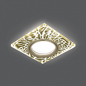 Светильник Gauss Backlight BL063 Квадрат. Золотой узор/Золото, Gu5.3, LED 2700K 1/40