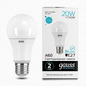 23229 Лампа Gauss LED Elementary A60 20W E27 4100K