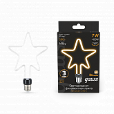 Лампа Gauss Filament Artline Star 7W 580lm 2700К Е27 milky LED 1/10/100