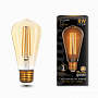 Лампа Gauss Filament ST64 8W 740lm 2400К Е27 golden LED 1/10/40