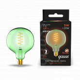 Лампа Gauss Filament G125 5W 190lm 1800К Е27 green flexible LED 1/10