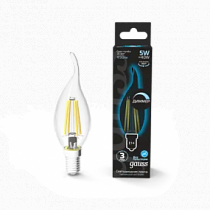 104801205-D Лампа Gauss LED Filament Candle tailed dimmable E14 5W 4100K