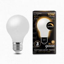 102202110-D Лампа Gauss LED Filament A60 OPAL dimmable E27 10W 2700К