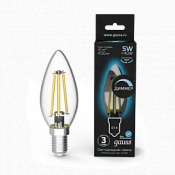 103801205-D Лампа Gauss LED Filament Candle dimmable E14 5W 4100К