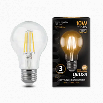 102802110 Лампа Gauss LED Filament A60 E27 10W 2700К