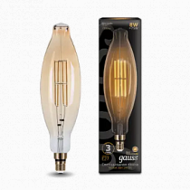 155802008 Лампа Gauss Led Vintage Filament BT120 8W E27 120*420mm Golden 2400K