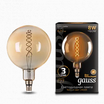 154802008 Лампа Gauss LED Vintage Filament Flexible G200 8W E27 200*300mm Golden 2400K