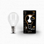 105201109-D Лампа Gauss Filament Шар 9W 590lm 3000К Е14 milky диммируемая LED 1/10/50