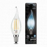 Лампа Gauss Filament Свеча на ветру 9W 710lm 4100К Е14 LED 1/10/50