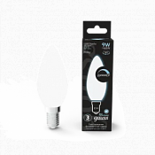 103201209-D Лампа Gauss Filament Свеча 9W 610lm 4100К Е14 milky диммируемая LED 1/10/50